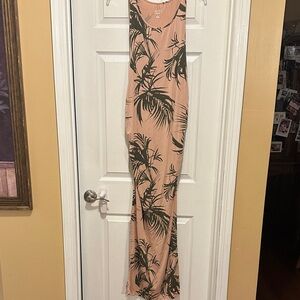 Maternity Tropical Palm Print Maxi Dress